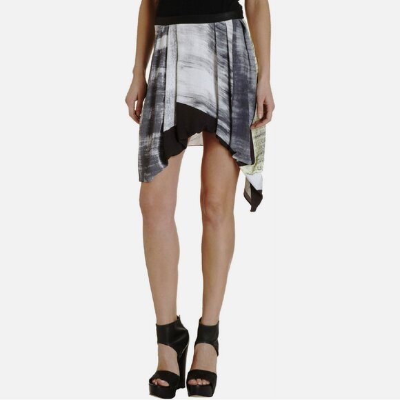 NWOT Helmut Lang Prill Skirt Parallel Print - Picture 2 of 10